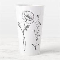 Elegant Script Name Poppy August Birth Flower