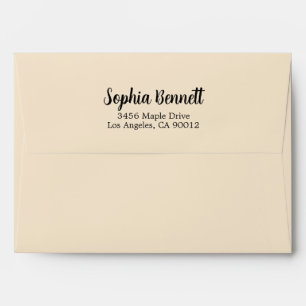 Elegant Script Name Return Address White 5x7 DIY Envelope