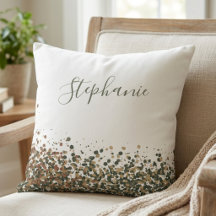 Elegant script name with earthy glitter confetti