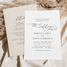 Elegant Script Neutral Blush All In One Wedding