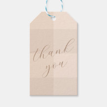 Elegant Script Neutral Gingham Thank You