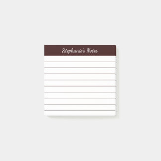 Elegant Script Notes Brown Lined