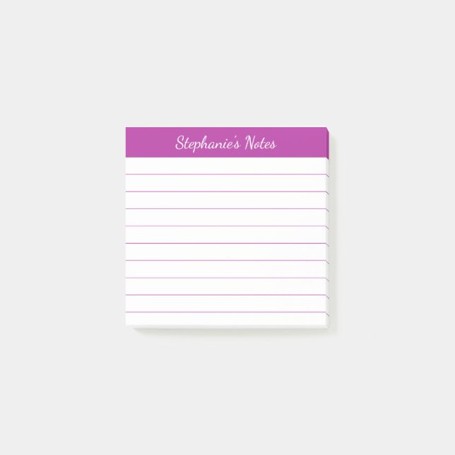 Elegant Script Notes Dark Pink Lined (Front)