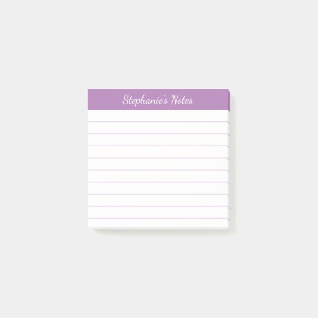 Elegant Script Notes Lavender Lined (Front)