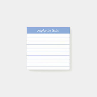 Elegant Script Notes Light Blue Lined