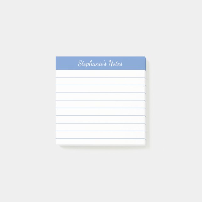 Elegant Script Notes Light Blue Lined (Front)