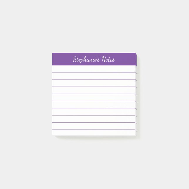 Elegant Script Notes Purple Lined (Front)