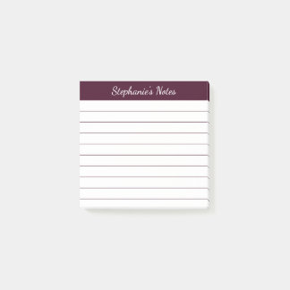 Elegant Script Notes Red Brown Lined