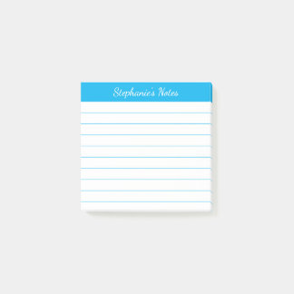 Elegant Script Notes Sky Blue Lined