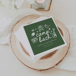 Elegant Script Olive Green Camp Bachelorette Party Napkin