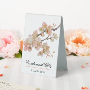 Elegant script orange floral watercolor blossoms