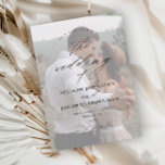 Elegant Script Overlay Photo Wedding Save The Date<br><div class="desc">A simple and chic photo wedding save the date card featuring elegant script calligraphy details and classic text overlay on a portrait vertical photo on the front. The back has a full bleed photo. Click the edit button to customise this design.</div>