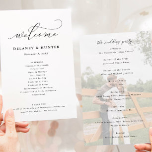 Elegant Script Paper Double Sided Photo Program