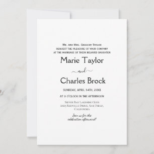 Elegant Script Parents Wedding Invitation