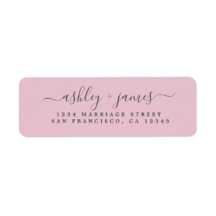 Elegant Script Parfait Pink Wedding Return Address Return Address Label