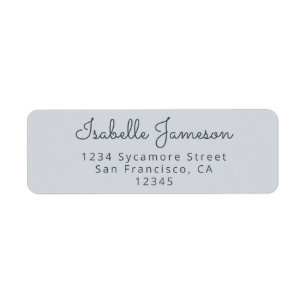 Elegant Script Pastel Blue Custom Return Address Label