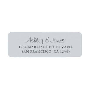 Elegant Script Pastel Blue Wedding Return Address Label