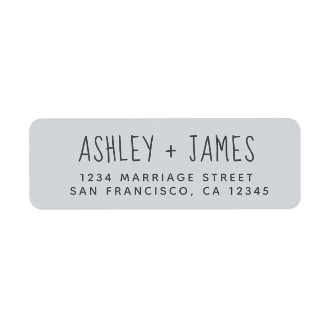 Elegant Script Pastel Blue Wedding Return Address Label (Front)