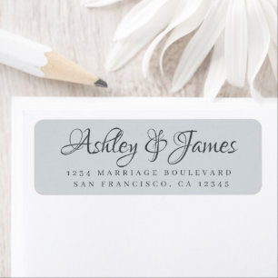 Elegant Script Pastel Blue Wedding Return Address Label