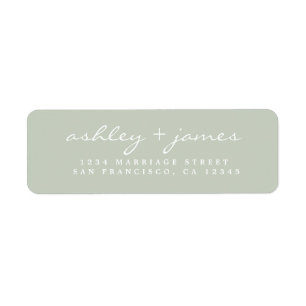 Elegant Script Pastel Green Wedding Return Address Label