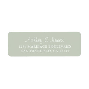 Elegant Script Pastel Green Wedding Return Address Label