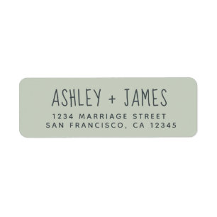 Elegant Script Pastel Green Wedding Return Address Label