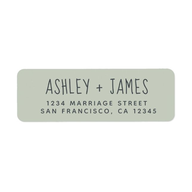 Elegant Script Pastel Green Wedding Return Address Label (Front)