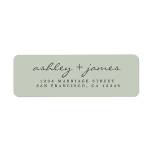 Elegant Script Pastel Green Wedding Return Address Return Address Label