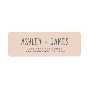Elegant Script Pastel Pink Wedding Return Address Label