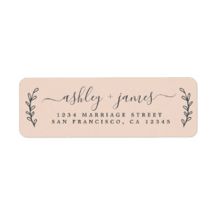 Elegant Script Pastel Pink Wedding Return Address Label