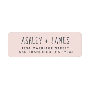 Elegant Script Pastel Pink Wedding Return Address Label