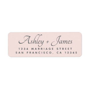 Elegant Script Pastel Pink Wedding Return Address Label