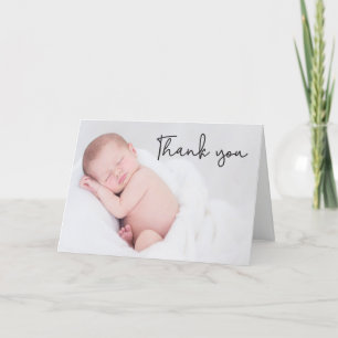 Elegant Script Personalised Baby Birth Announceme Thank You Card