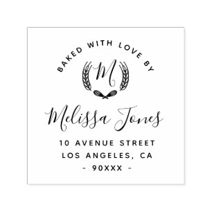 Elegant script personalised Bakery logo business Self-inking Stamp