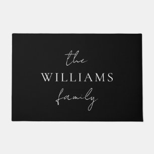 Elegant Script Personalised Calligraphy Family Doormat