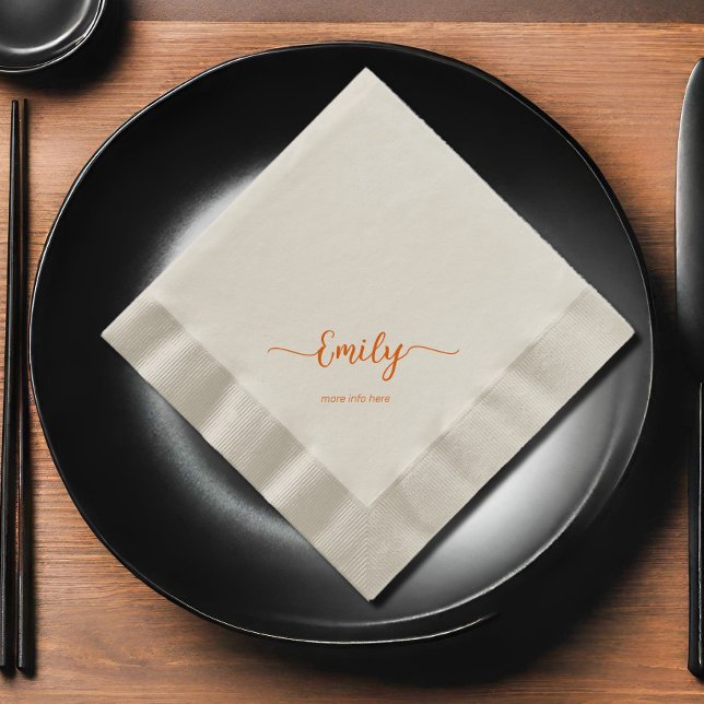  elegant script personalised napkin (Creator Uploaded)
