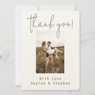 Elegant Script Personalised Photo Thank You Card