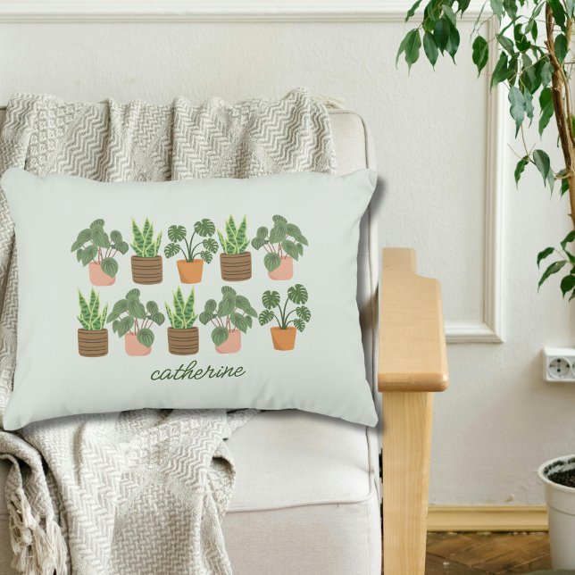 Elegant Script Personalised Plant Lover Decorative Cushion (Creator Uploaded)
