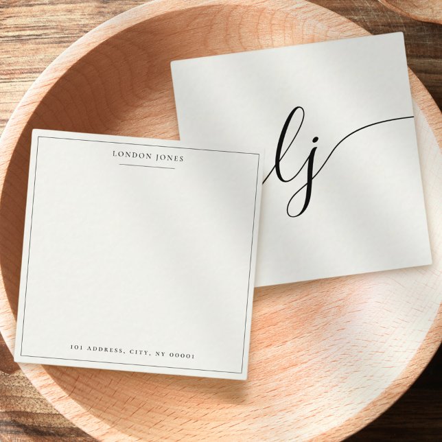 Elegant Script Personalised Stationery Ivory White Card (Creator Uploaded)