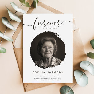Elegant Script Photo Celebration of Life Funeral Invitation