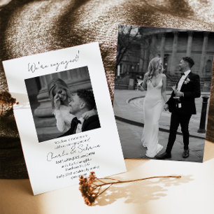 Elegant Script Photo Engagement Party Invitation