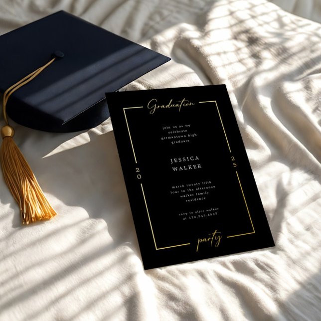 Elegant Script Photo Foil Graduation Party (Creator Uploaded)