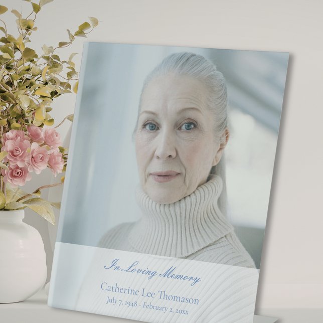 Elegant Script Photo Funeral Table Sign (In Loving Memory Funeral Memorial Table Sign
)