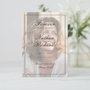 Elegant Script Photo Funeral Thank You Card