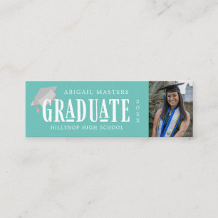 elegant script photo graduate name card