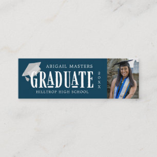 elegant script photo graduate name card
