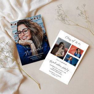 Elegant Script Photo Graduation Invitation