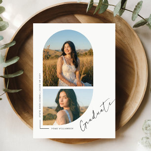 Elegant Script Photo Graduation Party Invitation Postcard