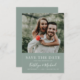 Elegant Script Photo Modern Minimalist Wedding Save The Date