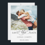 Elegant Script Photo Save The Date<br><div class="desc">Elegant calligraphy script,  modern photo,  save the date announcement card.</div>